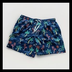 Chubbies 5.5” Cocktail Flamingo Palm Print Lined Beach Swim Trunks Shorts XXL